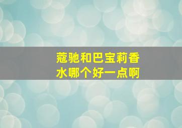 蔻驰和巴宝莉香水哪个好一点啊