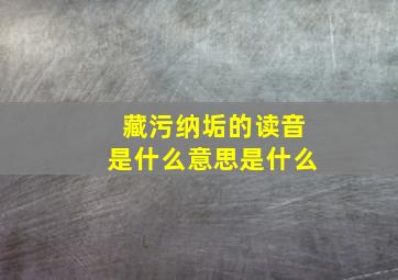 藏污纳垢的读音是什么意思是什么