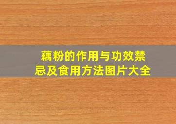 藕粉的作用与功效禁忌及食用方法图片大全