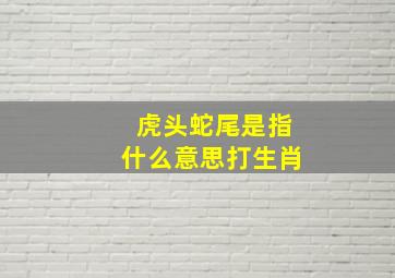 虎头蛇尾是指什么意思打生肖