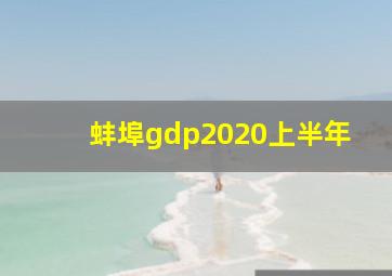 蚌埠gdp2020上半年