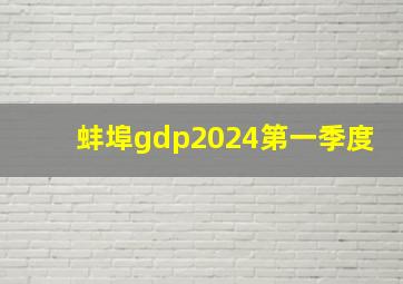 蚌埠gdp2024第一季度