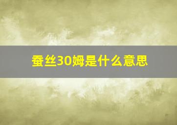 蚕丝30姆是什么意思