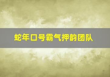 蛇年口号霸气押韵团队