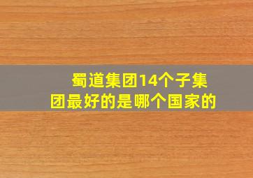 蜀道集团14个子集团最好的是哪个国家的