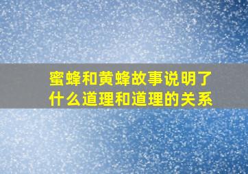 蜜蜂和黄蜂故事说明了什么道理和道理的关系