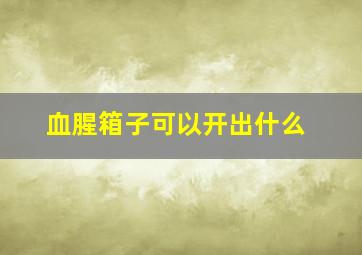 血腥箱子可以开出什么