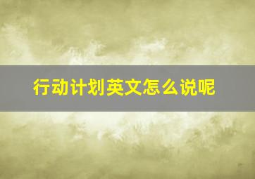 行动计划英文怎么说呢