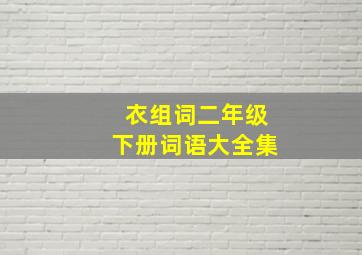 衣组词二年级下册词语大全集