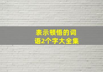 表示顿悟的词语2个字大全集