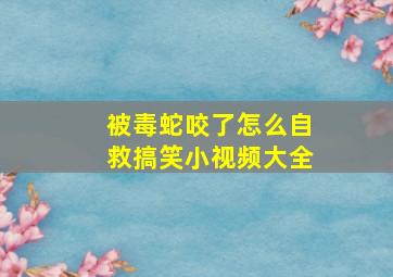 被毒蛇咬了怎么自救搞笑小视频大全