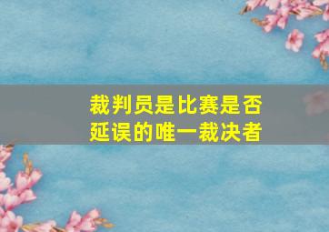 裁判员是比赛是否延误的唯一裁决者