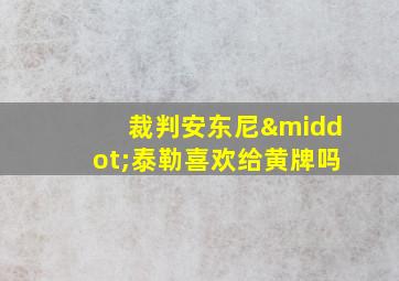 裁判安东尼·泰勒喜欢给黄牌吗