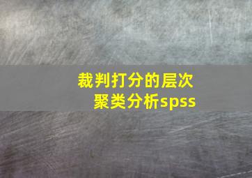 裁判打分的层次聚类分析spss