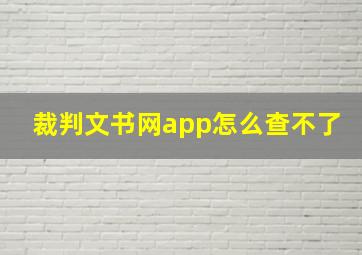 裁判文书网app怎么查不了