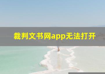 裁判文书网app无法打开