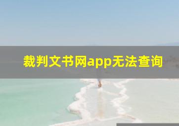 裁判文书网app无法查询