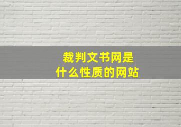 裁判文书网是什么性质的网站