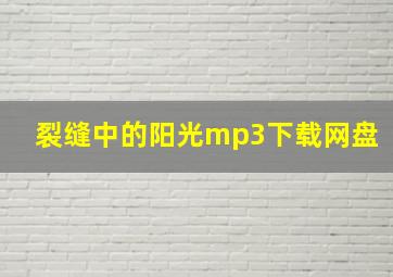 裂缝中的阳光mp3下载网盘