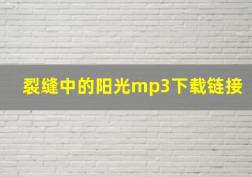 裂缝中的阳光mp3下载链接