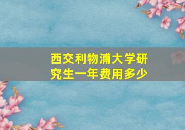 西交利物浦大学研究生一年费用多少