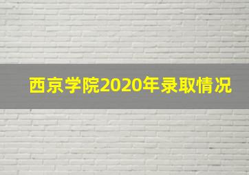 西京学院2020年录取情况