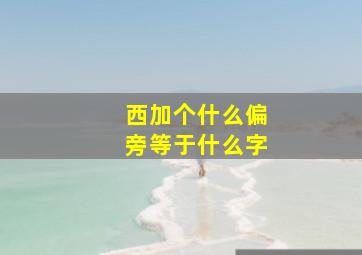 西加个什么偏旁等于什么字