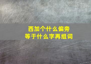 西加个什么偏旁等于什么字再组词