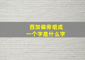 西加偏旁组成一个字是什么字