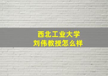 西北工业大学刘伟教授怎么样