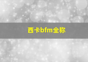 西卡bfm全称