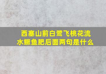 西塞山前白鹭飞桃花流水鳜鱼肥后面两句是什么