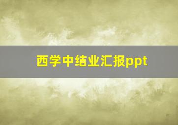 西学中结业汇报ppt