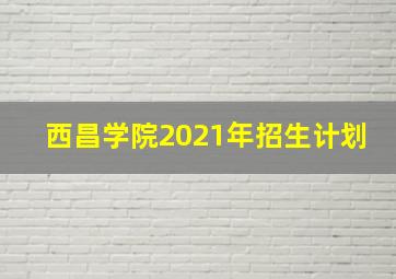 西昌学院2021年招生计划