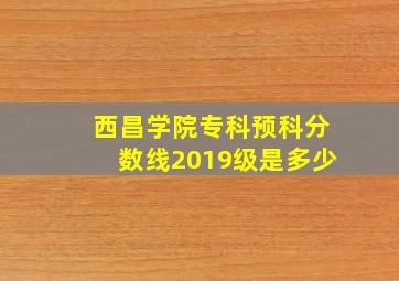 西昌学院专科预科分数线2019级是多少