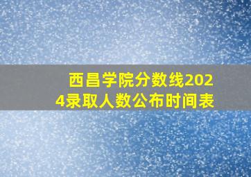 西昌学院分数线2024录取人数公布时间表