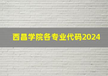 西昌学院各专业代码2024