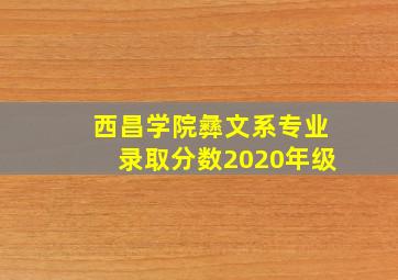 西昌学院彝文系专业录取分数2020年级