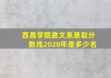 西昌学院彝文系录取分数线2020年是多少名