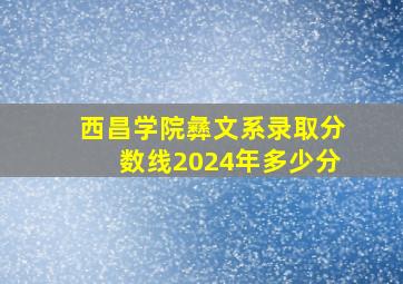 西昌学院彝文系录取分数线2024年多少分