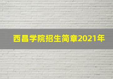 西昌学院招生简章2021年