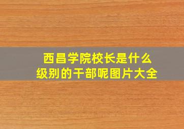 西昌学院校长是什么级别的干部呢图片大全