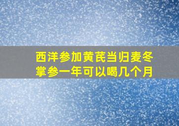 西洋参加黄芪当归麦冬掌参一年可以喝几个月