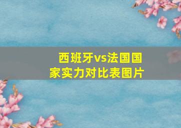 西班牙vs法国国家实力对比表图片