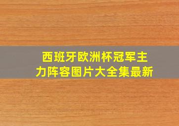 西班牙欧洲杯冠军主力阵容图片大全集最新