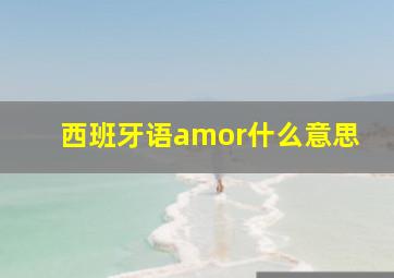 西班牙语amor什么意思