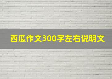 西瓜作文300字左右说明文