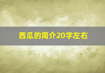 西瓜的简介20字左右