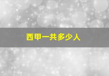 西甲一共多少人