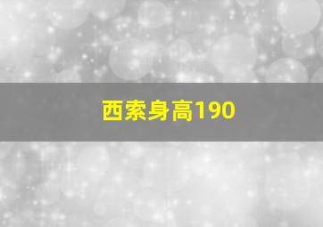 西索身高190